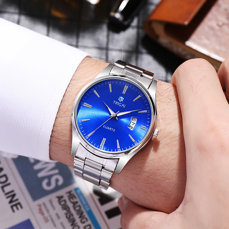 Men's Steel Band Calendar Quar - Smartwatch Watches Boys 评论和价格