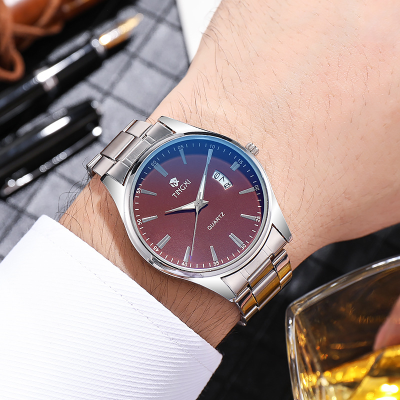 Men's Steel Band Calendar Quar - Smartwatch Watches Boys 评论和价格