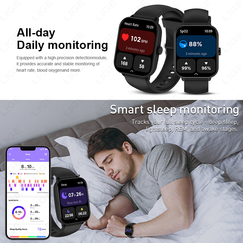 LIGE Voice Calling Smartwatch  - Smartwatch Watches Birthday Gift For Men 评论和价格