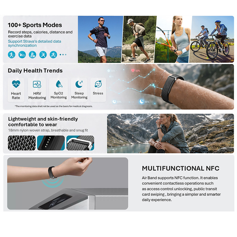 VALDUS Air Band Smart Bracelet - Smartwatch Square Watches For Men 评论和价格