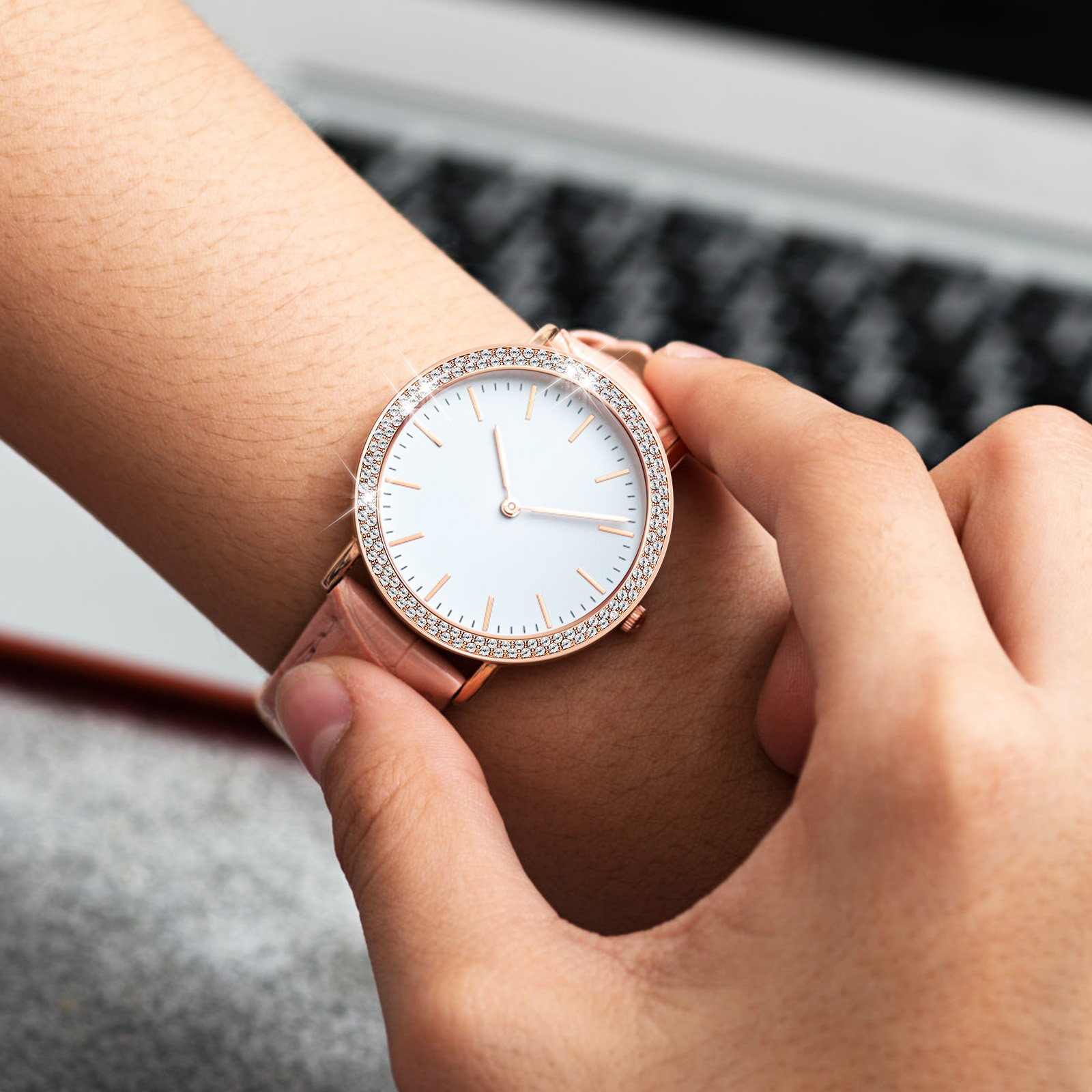 Rhinestone Watch Case Bezel Ri - Smartwatch Ring Watches 评论和价格