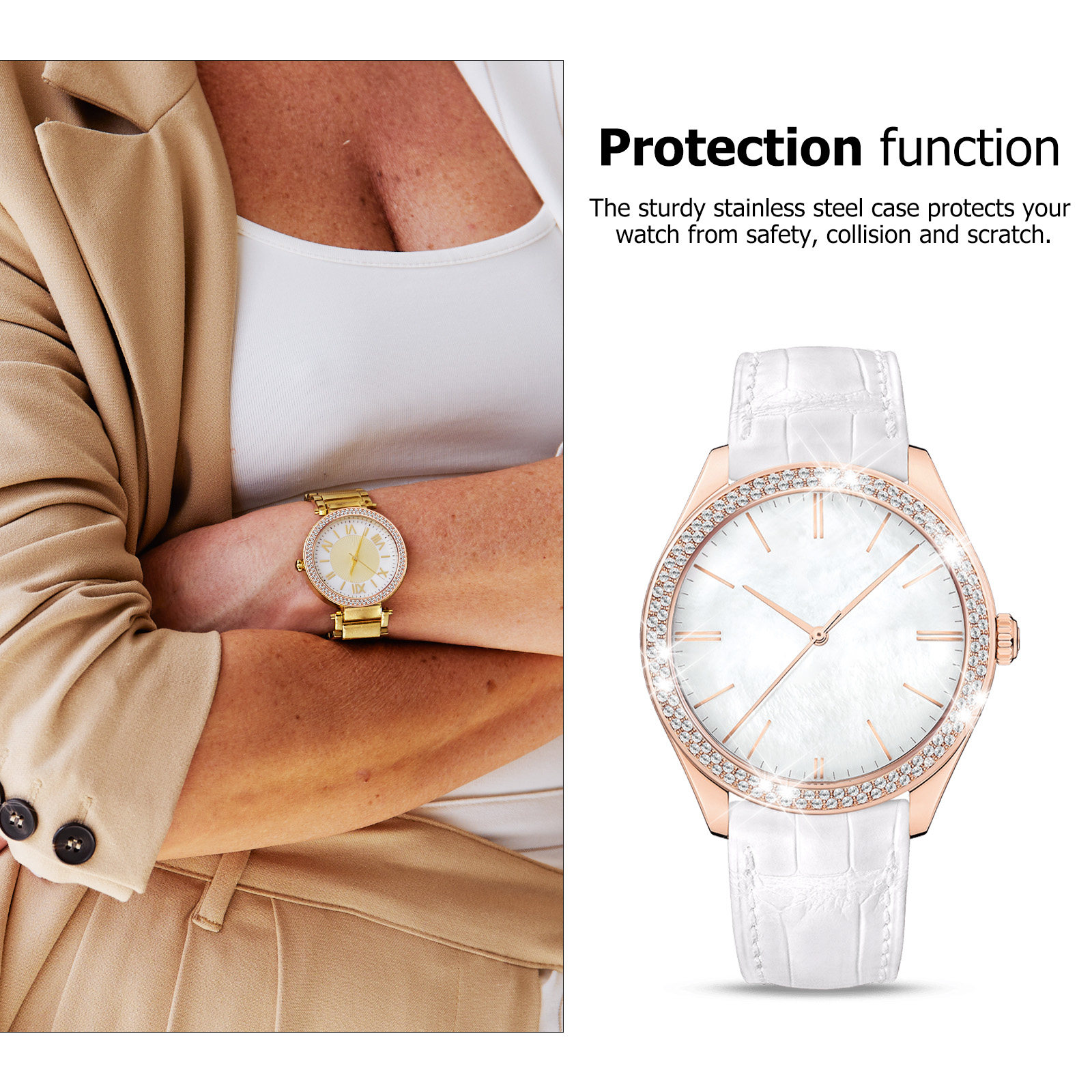 Rhinestone Watch Case Bezel Ri - Smartwatch Ring Watches 评论和价格