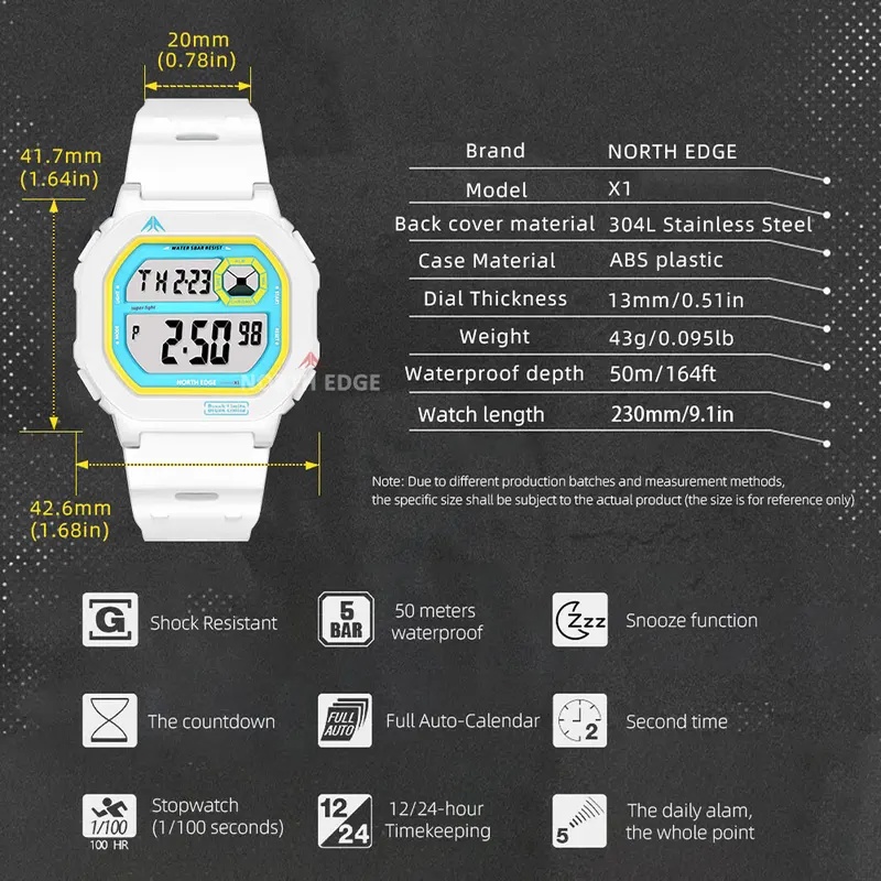 NORTH EDGE 2026 New Smart Watc - Smartwatch Square Watches For Men 评论和价格