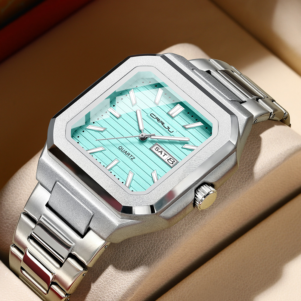 CRRJU Men's Casual Stainless S - Smartwatch Square Watches For Men 评论和价格