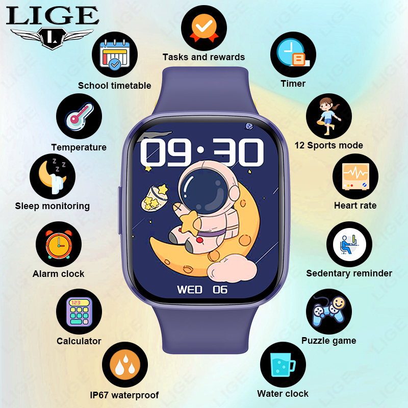 Lige Children Smart Watch Wome - Smartwatch Digital Watches For Boys 评论和价格