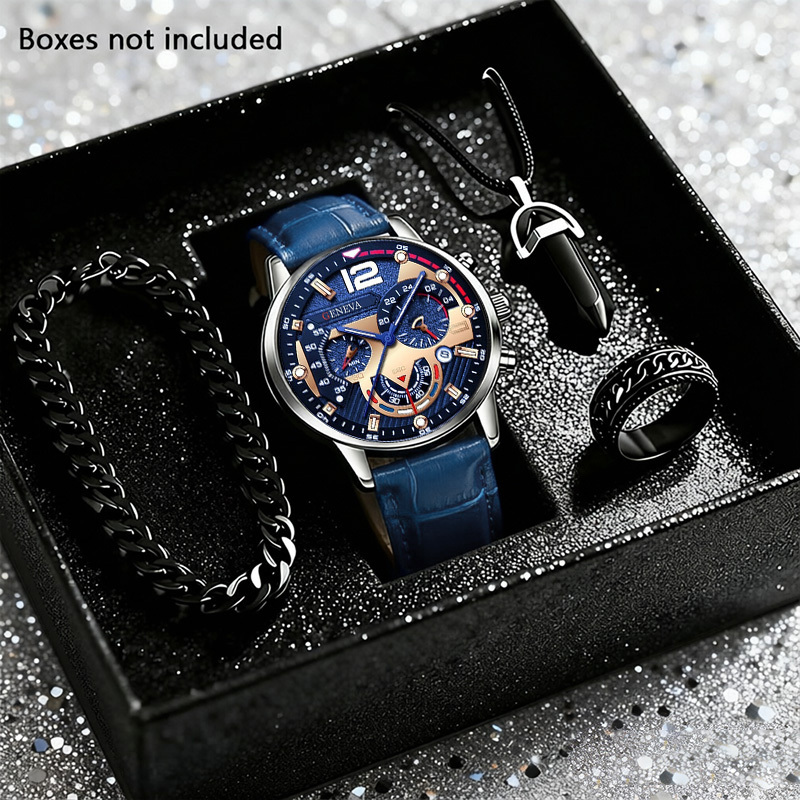 4pcs Men Fashion Watch Luxury  - Smartwatch Watches Birthday Gift For Men 评论和价格